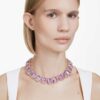 Collana Millenia con cristalli oversize, taglio ottagonale, viola, placcata in oro Collana Millenia con cristalli oversize, taglio ottagonale, viola, placcata in oro