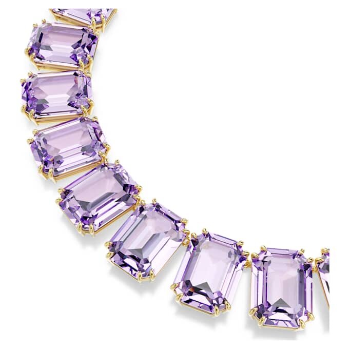 Collana Millenia con cristalli oversize, taglio ottagonale, viola, placcata in oro Collana Millenia con cristalli oversize, taglio ottagonale, viola, placcata in oro