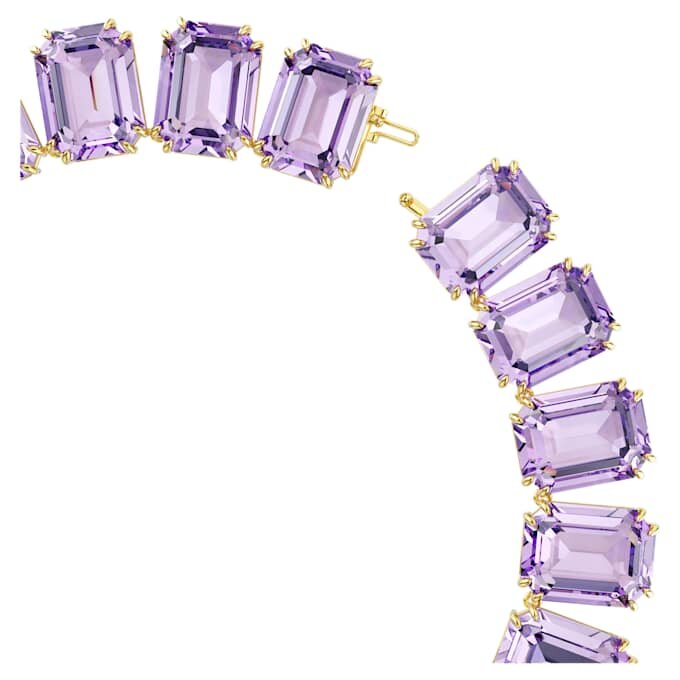 Collana Millenia con cristalli oversize, taglio ottagonale, viola, placcata in oro Collana Millenia con cristalli oversize, taglio ottagonale, viola, placcata in oro