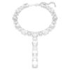 Collana Millenia con tagli misti, bianca, placcata in rodio