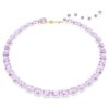 Collana Millenia con taglio ottagonale, viola, placcata in oro