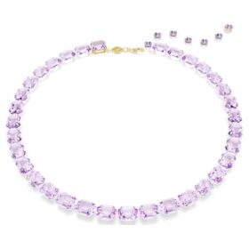 Collana Millenia con taglio ottagonale, viola, placcata in oro