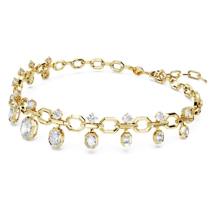 Collana ottagonale con diamanti sintetici 18,39 Ct Tw, forme miste, oro giallo 18K Collana ottagonale con diamanti sintetici 18,39 Ct Tw, forme miste, oro giallo 18K