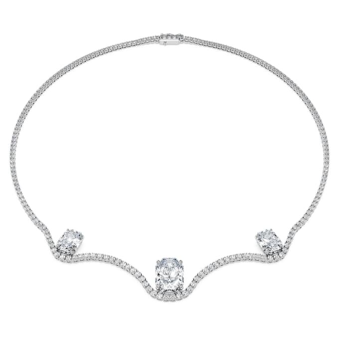 Collana ottagonale con diamanti sintetici 19,90 Ct Tw, forma ottagonale, oro bianco 18 carati Collana ottagonale con diamanti sintetici 19,90 Ct Tw, forma ottagonale, oro bianco 18 carati