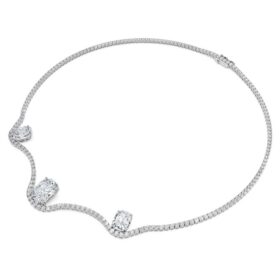 Collana ottagonale con diamanti sintetici 19,90 Ct Tw, forma ottagonale, oro bianco 18 carati