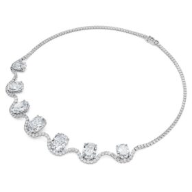 Collana ottagonale con diamanti sintetici 37,70 Ct Tw, forma ottagonale, oro bianco 18 carati