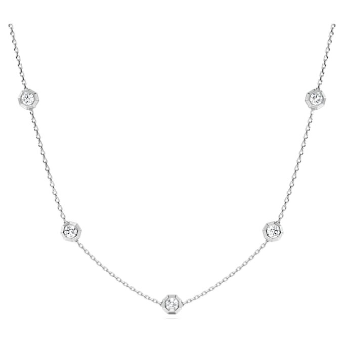 Collana ottagonale con diamanti sintetici da 0,7 carati in totale, forma rotonda, argento sterling Collana ottagonale con diamanti sintetici da 0,7 carati in totale, forma rotonda, argento sterling