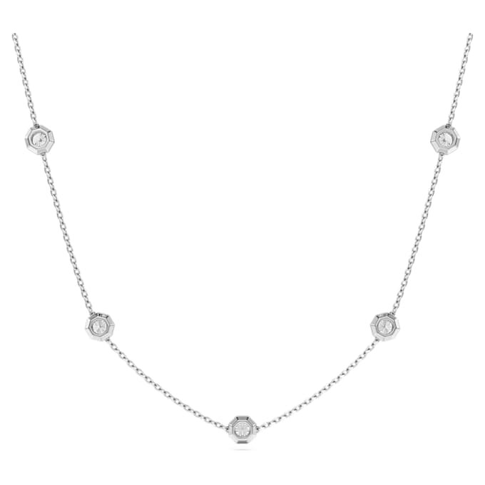 Collana ottagonale con diamanti sintetici da 0,7 carati in totale, forma rotonda, argento sterling Collana ottagonale con diamanti sintetici da 0,7 carati in totale, forma rotonda, argento sterling