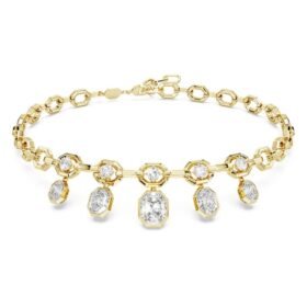 Collana ottagonale con diamanti sintetici da laboratorio 12,56 carati totali, forme miste, oro giallo 18 carati