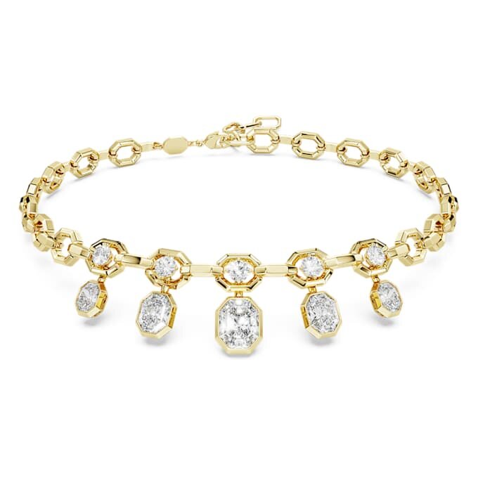 Collana ottagonale con diamanti sintetici da laboratorio 12,56 carati totali, forme miste, oro giallo 18 carati Collana ottagonale con diamanti sintetici da laboratorio 12,56 carati totali, forme miste, oro giallo 18 carati