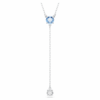 Collana Stilla Attract Y con taglio rotondo, blu, placcata in rodio Collana Stilla Attract Y con taglio rotondo, blu, placcata in rodio