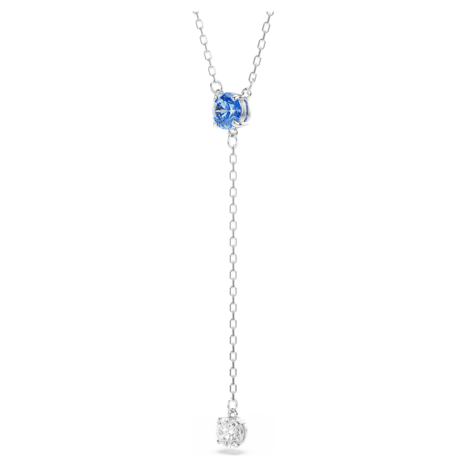 Collana Stilla Attract Y con taglio rotondo, blu, placcata in rodio Collana Stilla Attract Y con taglio rotondo, blu, placcata in rodio