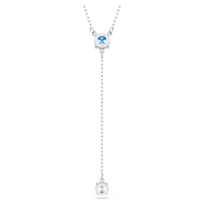 Collana Stilla Attract Y con taglio rotondo, blu, placcata in rodio Collana Stilla Attract Y con taglio rotondo, blu, placcata in rodio
