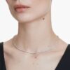 Collana Tennis Eternity con diamanti sintetici da laboratorio, 3 Ct in totale, forma rotonda, oro bianco 14K