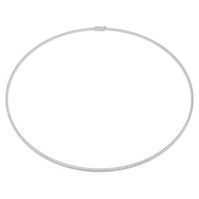 Collana Tennis Eternity con diamanti sintetici da laboratorio, 3 Ct in totale, forma rotonda, oro bianco 14K
