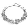 Collana “The Vienna Collection” a forma di piuma, bianca, placcata in rutenio Collana “The Vienna Collection” a forma di piuma, bianca, placcata in rutenio