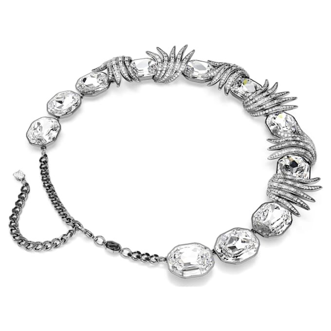 Collana “The Vienna Collection” a forma di piuma, bianca, placcata in rutenio Collana “The Vienna Collection” a forma di piuma, bianca, placcata in rutenio
