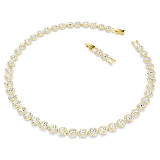 Collana Una Angelic, taglio rotondo, bianco, placcata in oro Collana Una Angelic, taglio rotondo, bianco, placcata in oro