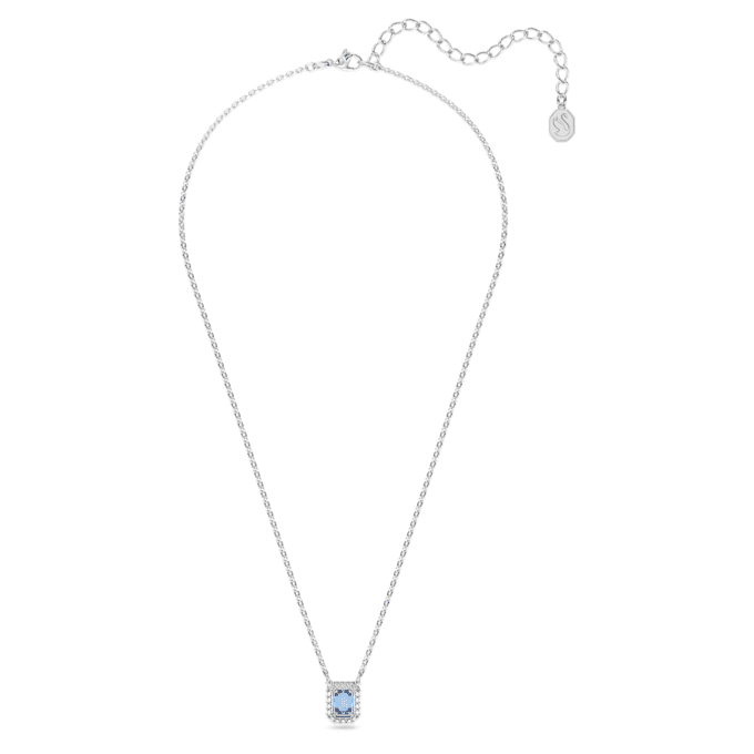 Collana Una con taglio ottagonale, blu, placcata in rodio Collana Una con taglio ottagonale, blu, placcata in rodio