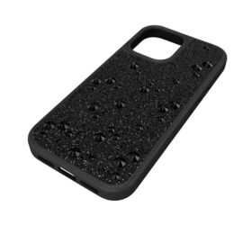 Custodia per smartphone con cristalli a fondo piatto, iPhone® 17, nero