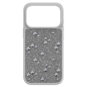Custodia per smartphone con cristalli sul retro piatto, iPhone® 17 Pro, argento
