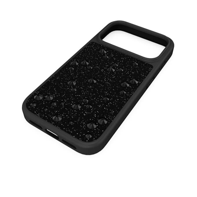 Custodia per smartphone con cristalli sul retro piatto, iPhone® 17 Pro, nera Custodia per smartphone con cristalli sul retro piatto, iPhone® 17 Pro, nera