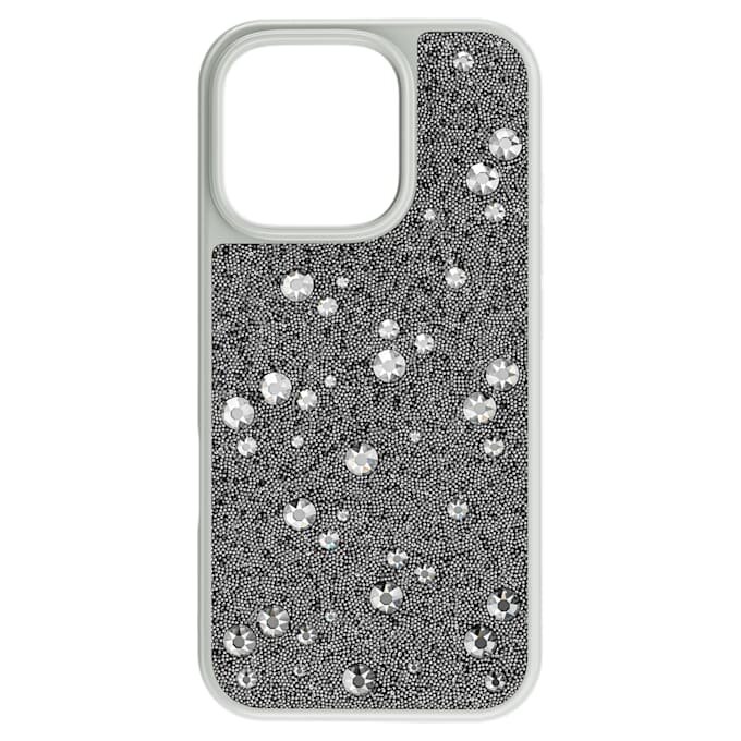 Custodia per smartphone con design a pois, iPhone® 16 Pro, color argento Custodia per smartphone con design a pois, iPhone® 16 Pro, color argento