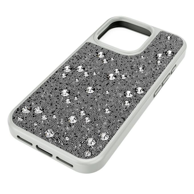Custodia per smartphone con design a pois, iPhone® 16 Pro, color argento Custodia per smartphone con design a pois, iPhone® 16 Pro, color argento
