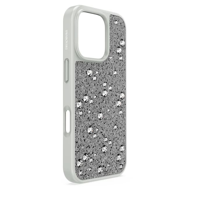 Custodia per smartphone con design a pois, iPhone® 16 Pro, color argento Custodia per smartphone con design a pois, iPhone® 16 Pro, color argento
