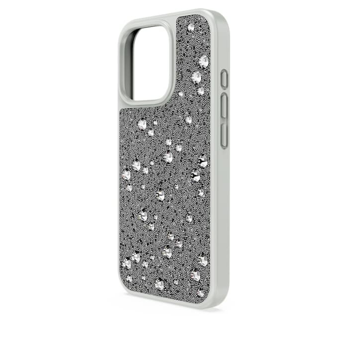 Custodia per smartphone con design a pois, iPhone® 16 Pro, color argento Custodia per smartphone con design a pois, iPhone® 16 Pro, color argento