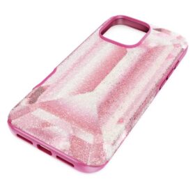 Custodia per smartphone con motivo a cristalli in rilievo, iPhone® 16 Pro Max, rosa