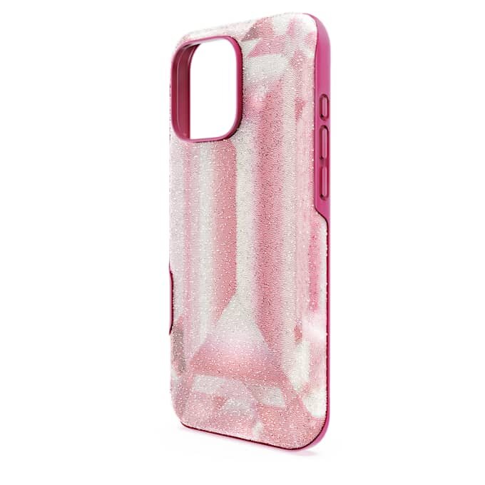 Custodia per smartphone con motivo a cristalli in rilievo, iPhone® 16 Pro Max, rosa Custodia per smartphone con motivo a cristalli in rilievo, iPhone® 16 Pro Max, rosa