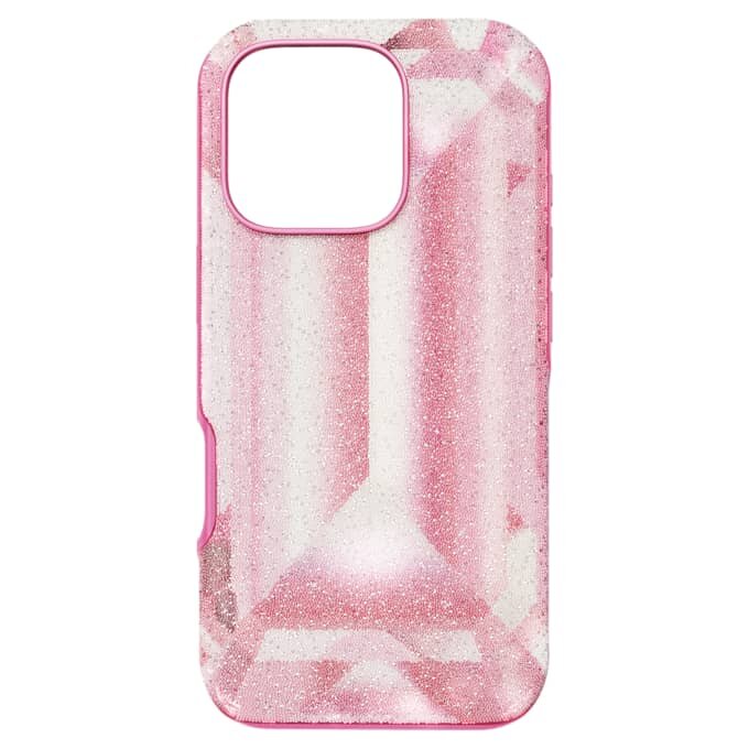 Custodia per smartphone con motivo a cristalli in rilievo, iPhone® 16 Pro, rosa Custodia per smartphone con motivo a cristalli in rilievo, iPhone® 16 Pro, rosa