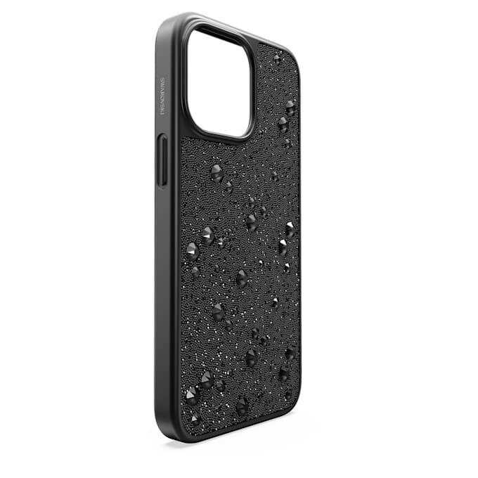 Custodia per smartphone di alta qualità con cristalli a fondo piatto, per iPhone® 15 Pro Max, nera Custodia per smartphone di alta qualità con cristalli a fondo piatto, per iPhone® 15 Pro Max, nera