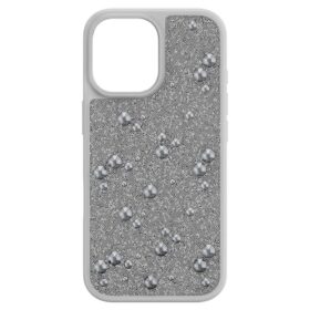 Custodia per smartphone High con cristalli sul retro piatto, iPhone® 17, argento