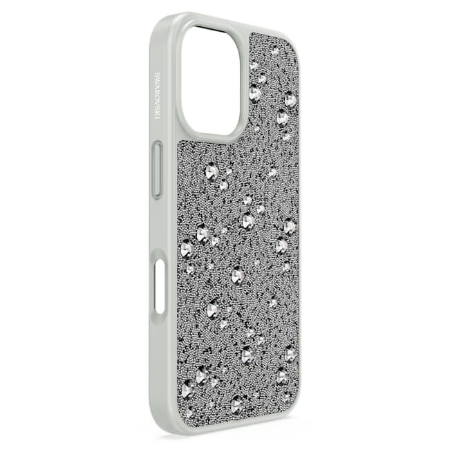Custodia per smartphone High con design a motivi sparsi, iPhone® 16, tono argento Custodia per smartphone High con design a motivi sparsi, iPhone® 16, tono argento