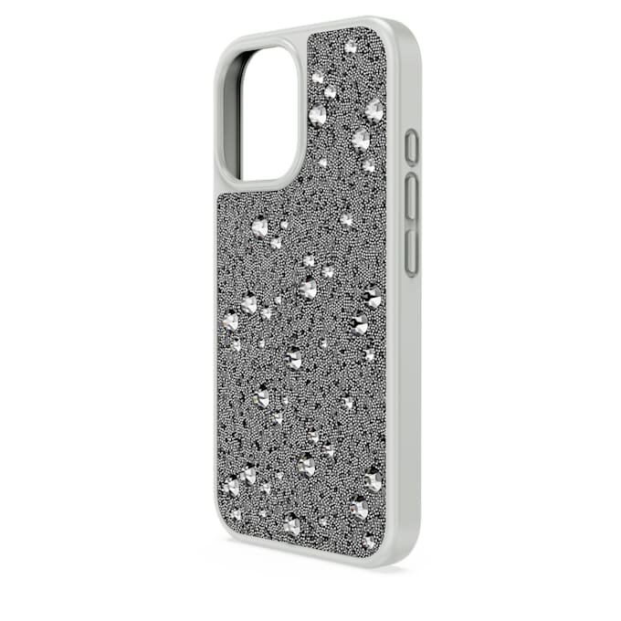 Custodia per smartphone High con design a motivi sparsi, iPhone® 16, tono argento Custodia per smartphone High con design a motivi sparsi, iPhone® 16, tono argento