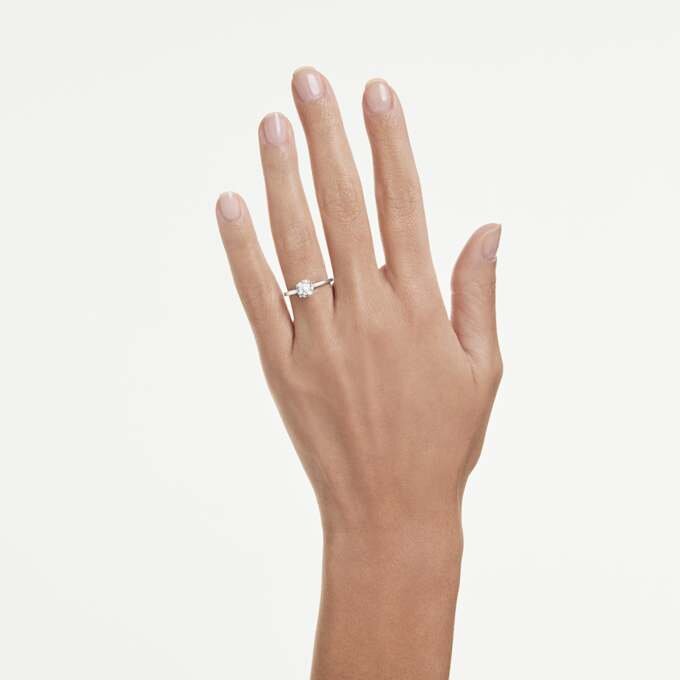 Diamanti sintetici Eternity, 1 carato in totale, forma rotonda, oro bianco 14K Diamanti sintetici Eternity, 1 carato in totale, forma rotonda, oro bianco 14K
