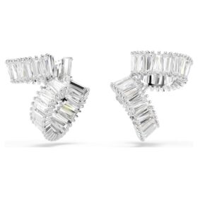 Ear cuff Ariana Grande X Swarovski con taglio baguette, bianchi, placcati in rodio