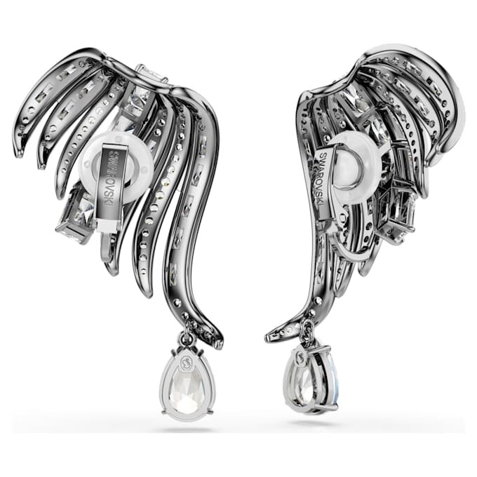 Ear cuff della collezione Vienna, piuma, bianco, placcato in rutenio Ear cuff della collezione Vienna, piuma, bianco, placcato in rutenio