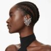 Ear cuff “Swan” della Collezione Vienna, bianco, placcato in rutenio Ear cuff “Swan” della Collezione Vienna, bianco, placcato in rutenio