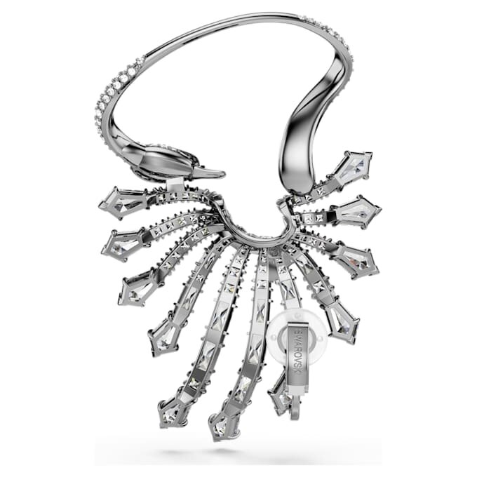 Ear cuff “Swan” della Collezione Vienna, bianco, placcato in rutenio Ear cuff “Swan” della Collezione Vienna, bianco, placcato in rutenio