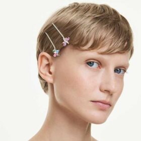 Fermagli per capelli Ariana Grande X Swarovski con tagli misti, libellula, fiore, multicolore, placcati in rodio