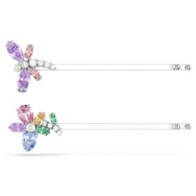 Fermagli per capelli Ariana Grande X Swarovski con tagli misti, libellula, fiore, multicolore, placcati in rodio