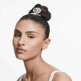 Fermaglio per capelli Ariana Grande X Swarovski con taglio a baguette, bianco, placcato in rodio