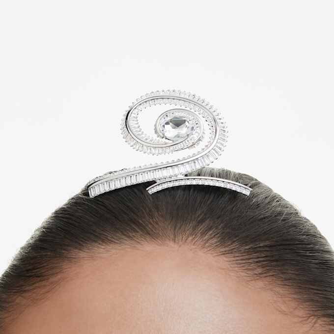 Fermaglio per capelli Ariana Grande X Swarovski con taglio a baguette, bianco, placcato in rodio Fermaglio per capelli Ariana Grande X Swarovski con taglio a baguette, bianco, placcato in rodio