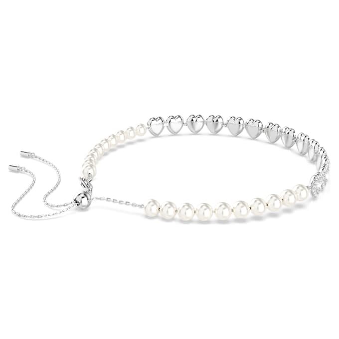 Girocollo Ariana Grande X Swarovski con tagli misti, perla di cristallo, cuore, bianco, placcato in rodio Girocollo Ariana Grande X Swarovski con tagli misti, perla di cristallo, cuore, bianco, placcato in rodio