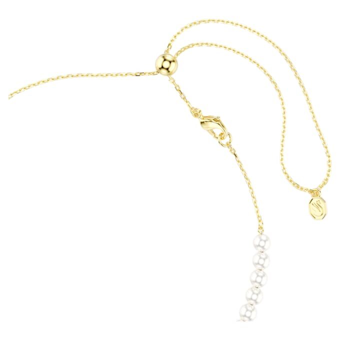 Girocollo Idyllia con perle di cristallo, tagli misti, ape, bianco, placcato oro Girocollo Idyllia con perle di cristallo, tagli misti, ape, bianco, placcato oro