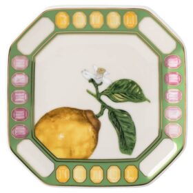Idyllia Vide Poche in porcellana, motivo a cristalli, Citron, multicolore