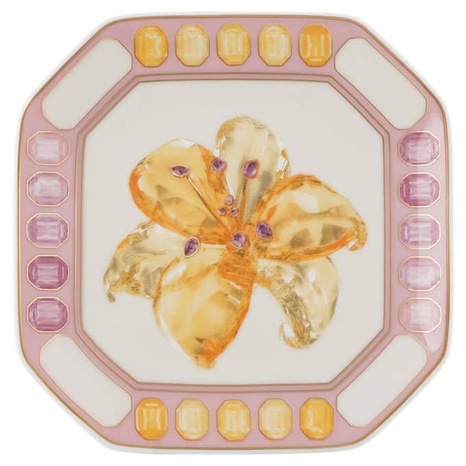 Idyllia Vide Poche in porcellana, motivo con cristalli, fiore, rosa Idyllia Vide Poche in porcellana, motivo con cristalli, fiore, rosa